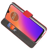 Funda Cartera Funda para Motorola Moto G7 Rojo