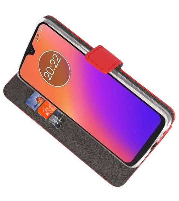 Funda Cartera Funda para Motorola Moto G7 Rojo