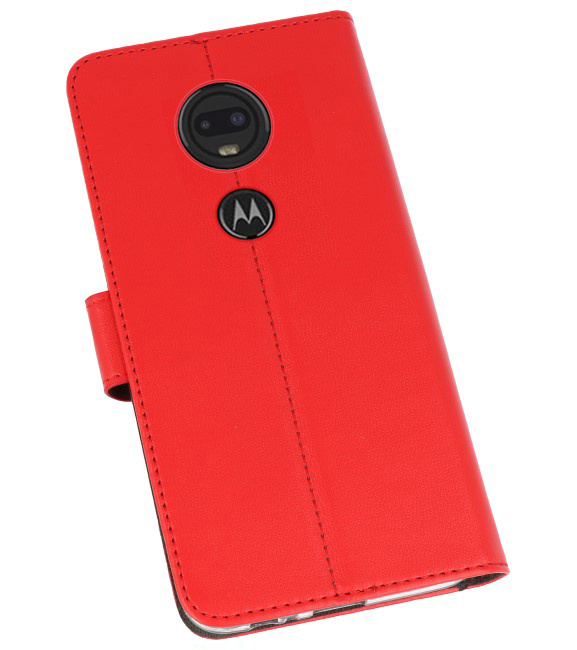 Funda Cartera Funda para Motorola Moto G7 Rojo