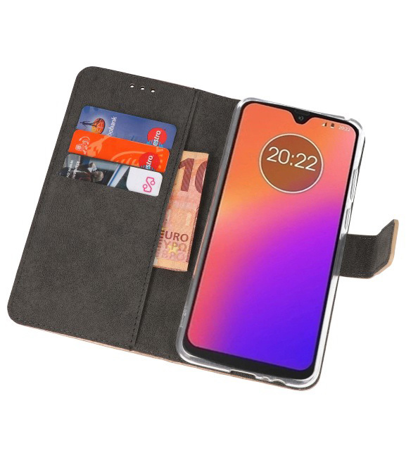 Brieftasche Tasche für Motorola Moto G7 Gold