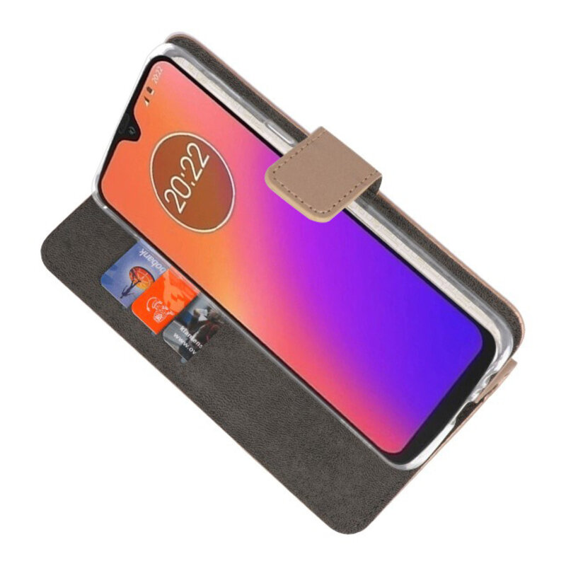 Brieftasche Tasche für Motorola Moto G7 Gold