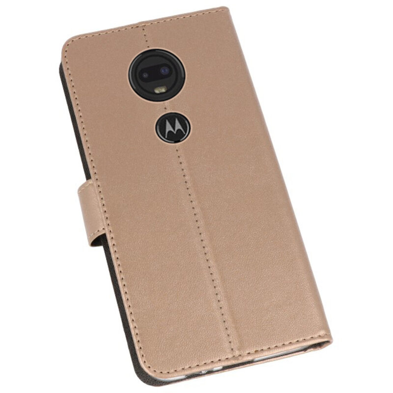 Brieftasche Tasche für Motorola Moto G7 Gold
