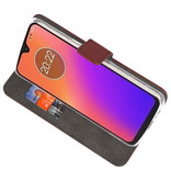 Etuis portefeuille Etui pour Motorola Moto G7 Marron