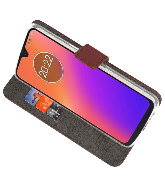 Etuis portefeuille Etui pour Motorola Moto G7 Marron