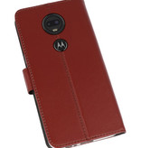 Etuis portefeuille Etui pour Motorola Moto G7 Marron