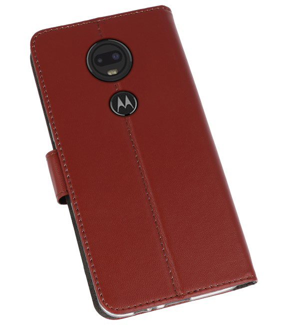 Wallet Cases Hoesje voor Motorola Moto G7 Bruin