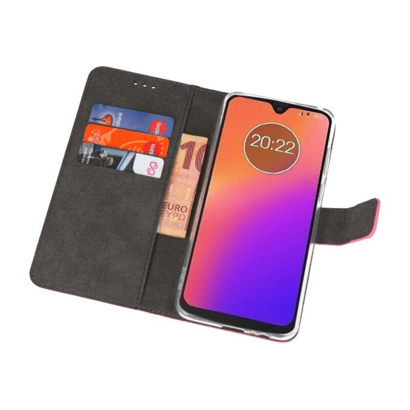 Brieftasche Tasche für Motorola Moto G7 Pink