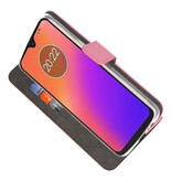Brieftasche Tasche für Motorola Moto G7 Pink