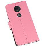 Brieftasche Tasche für Motorola Moto G7 Pink