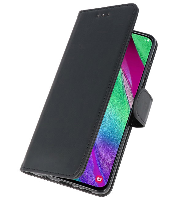 Bookstyle Wallet Cases Hülle für Galaxy A40 Schwarz