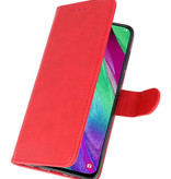 Bookstyle Wallet Cases Hoesje voor Galaxy A40 Rood