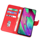 Bookstyle Wallet Cases Hülle für Galaxy A40 Rot