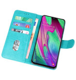 Bookstyle Wallet Cases Hoesje voor Galaxy A40 Groen