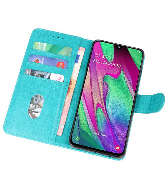 Bookstyle Wallet Cases Hoesje voor Galaxy A40 Groen