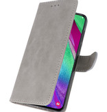 Bookstyle Wallet Cases Hoesje voor Galaxy A40 Grijs