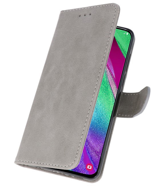 Bookstyle Wallet Cases Hoesje voor Galaxy A40 Grijs