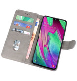 Bookstyle Wallet Cases Hoesje voor Galaxy A40 Grijs