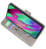 Bookstyle Wallet Cases Hoesje voor Galaxy A40 Grijs