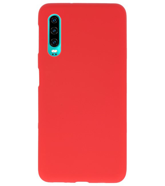 Caja de color TPU para Huawei P30 rojo