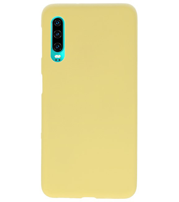 Farve TPU taske til Huawei P30 gul