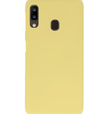 Funda TPU en color para Samsung Galaxy A20 amarillo.