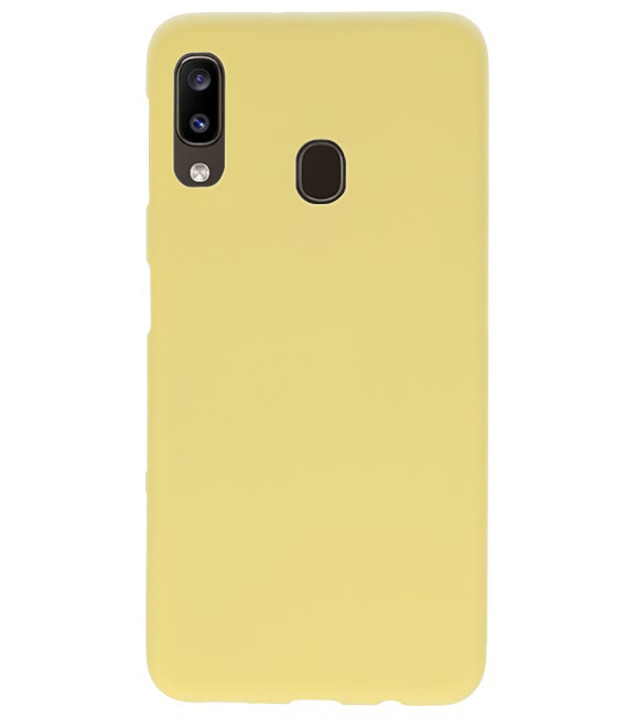 Funda TPU en color para Samsung Galaxy A20 amarillo.