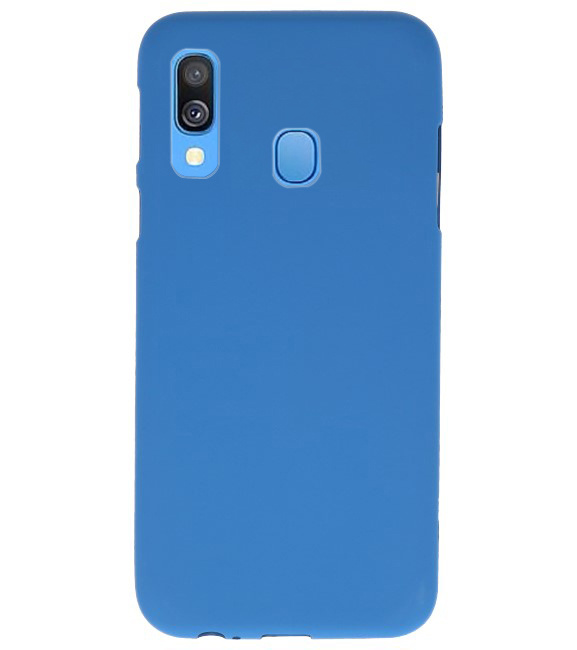 Farve TPU taske til Samsung Galaxy A40 Navy