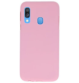 Farve TPU taske til Samsung Galaxy A40 Pink