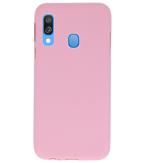 Farve TPU taske til Samsung Galaxy A40 Pink