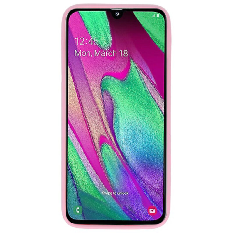 Farve TPU taske til Samsung Galaxy A40 Pink