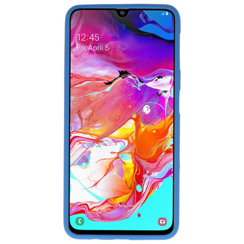 Farve TPU taske til Samsung Galaxy A70 Navy