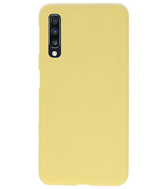 Farve TPU taske til Samsung Galaxy A70 gul