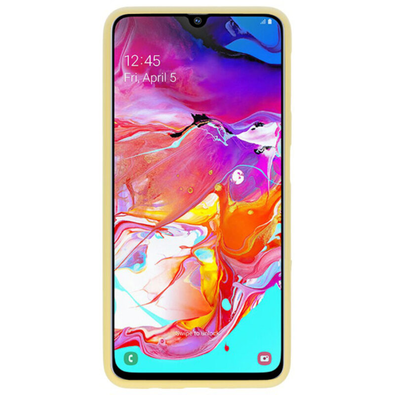 Farve TPU taske til Samsung Galaxy A70 gul
