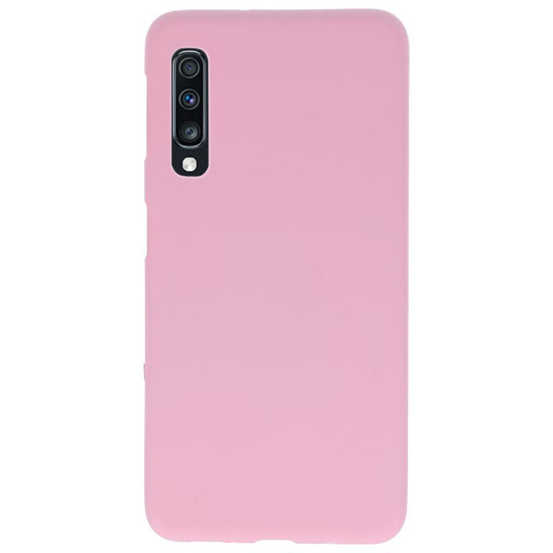 Farve TPU taske til Samsung Galaxy A70 Pink