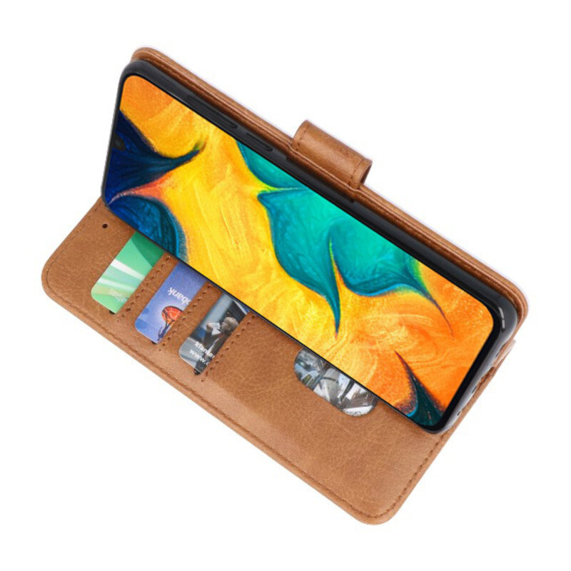 Custodia a portafoglio per Custodia per Samsung Galaxy A30 Marrone