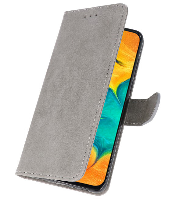 Bookstyle Wallet Cases Hülle für Samsung Galaxy A30 Grau