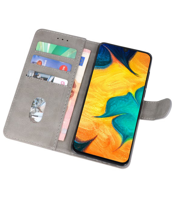 Bookstyle Wallet Cases Hülle für Samsung Galaxy A30 Grau