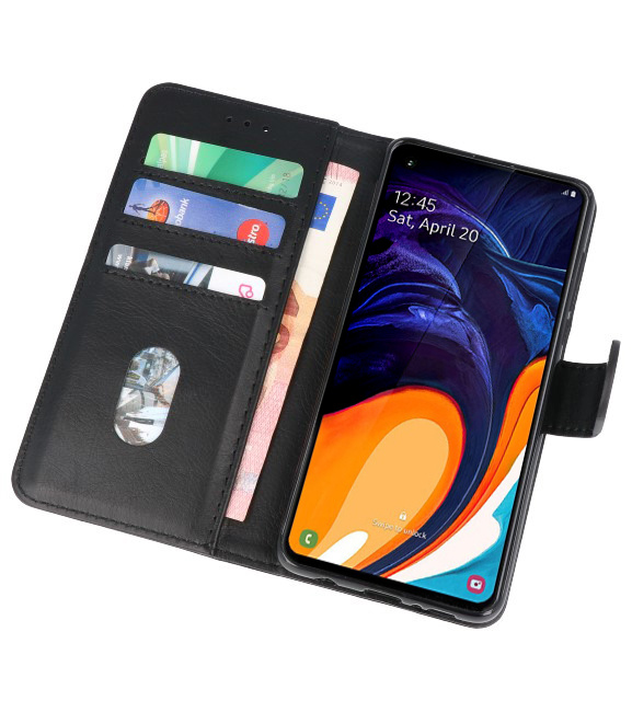 Bookstyle Wallet Cases Hülle für Samsung Galaxy A60 Schwarz