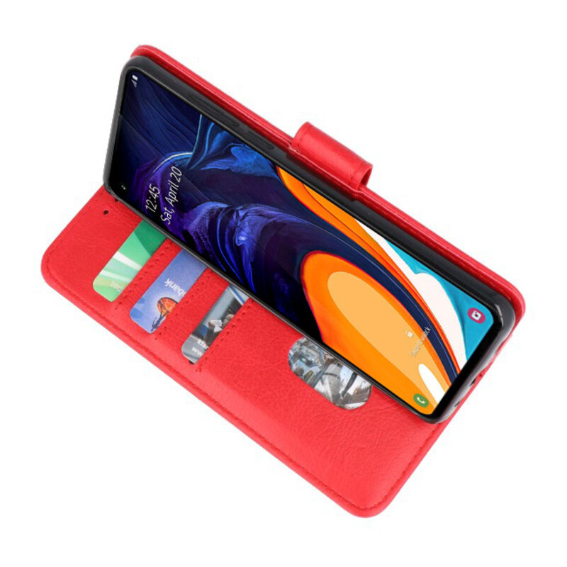 Bookstyle Wallet Cases Case for Samsung Galaxy A60 Red