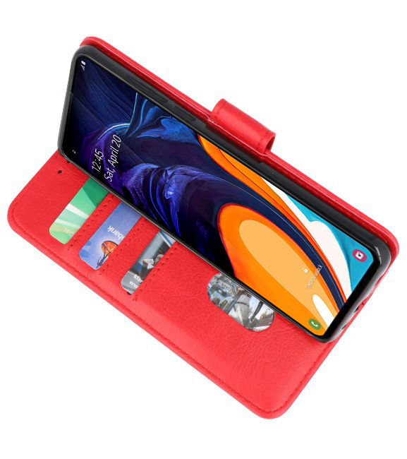 Bookstyle Wallet Cases Case for Samsung Galaxy A60 Red