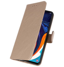 Bookstyle Wallet Taske Etui til Samsung Galaxy A60 Gold