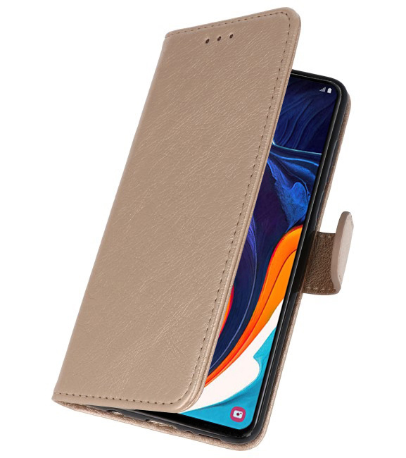 Bookstyle Wallet Cases Case for Samsung Galaxy A60 Gold