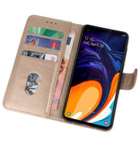 Bookstyle Wallet Taske Etui til Samsung Galaxy A60 Gold