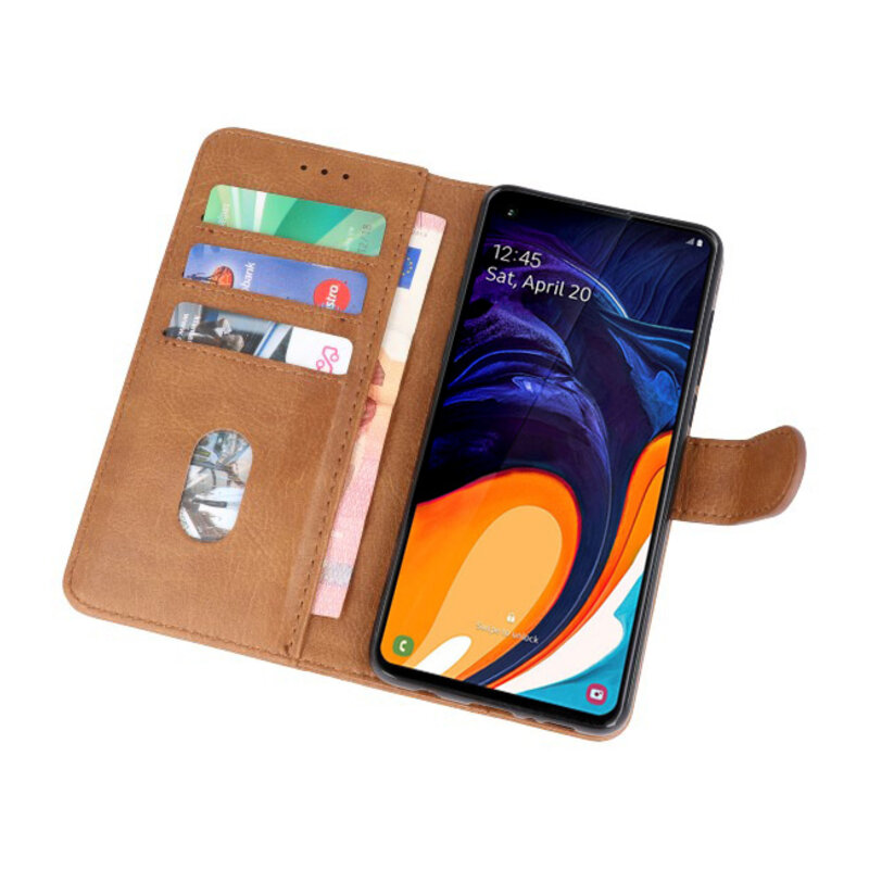 Bookstyle Wallet Cases Hülle für Samsung Galaxy A60 Braun
