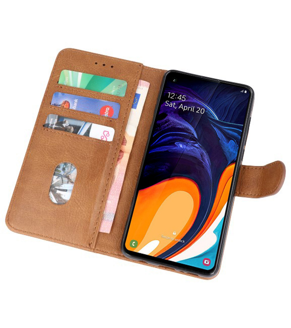 Bookstyle Wallet Cases Hülle für Samsung Galaxy A60 Braun