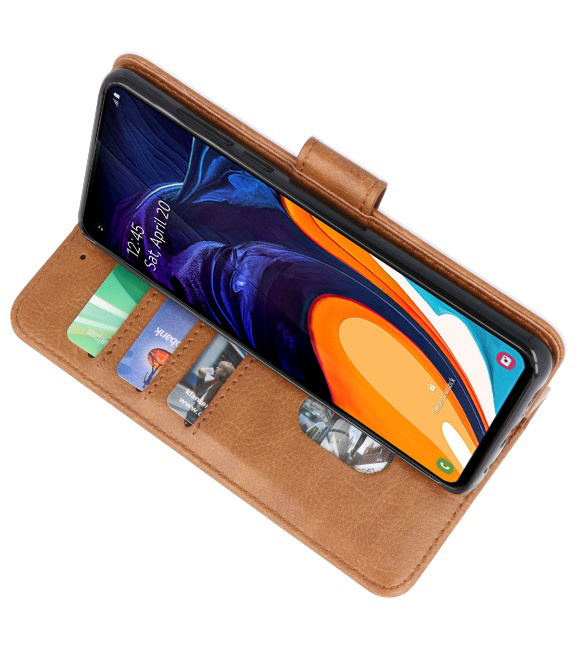 Bookstyle Wallet Taske Etui til Samsung Galaxy A60 Brown