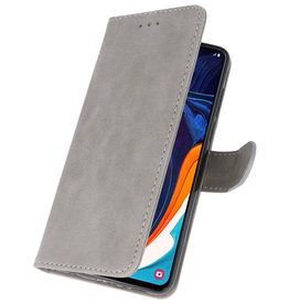 Bookstyle Wallet Cases Hoesje voor Samsung Galaxy A60 Grijs