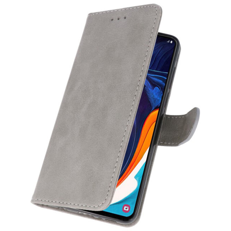 Bookstyle Wallet Cases Hülle für Samsung Galaxy A60 Grau