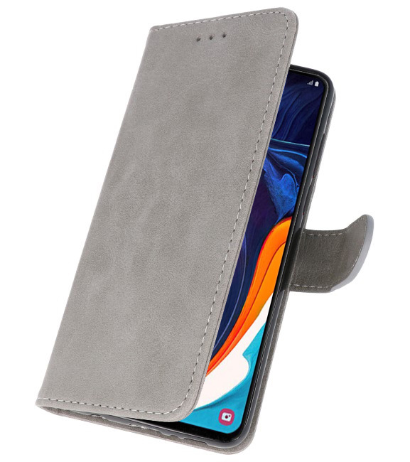 Bookstyle Wallet Cases Hülle für Samsung Galaxy A60 Grau