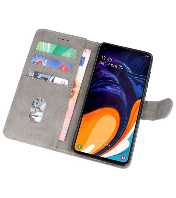 Etuis portefeuille Bookstyle Case pour Samsung Galaxy A60 Gris